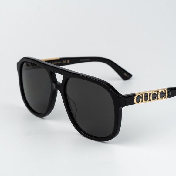 Gucci Women Sunglasses Black Grey Polarized Pilot GG1188S 001 BRAND NEW main image 8